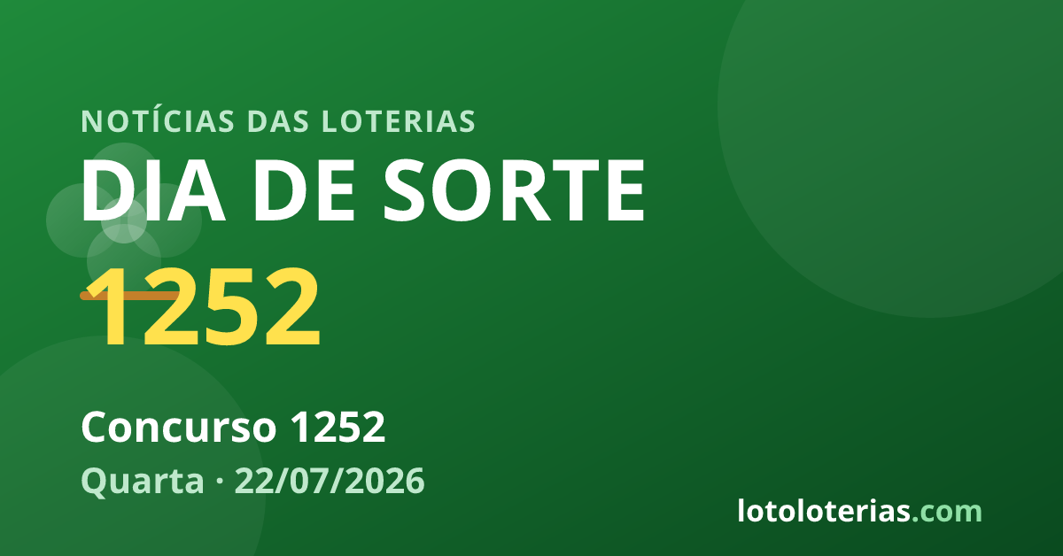 Imagem representativa do sorteio da Loteria Dia de Sorte