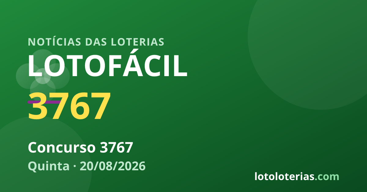 Lotofácil — Lotofácil 3767: R$ 2 milhões em jogo na quinta-feira