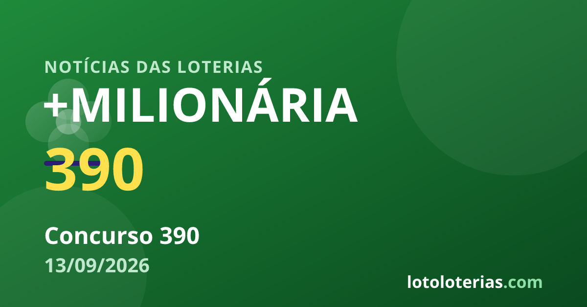 +Milionária — +Milionária 390: Sorteio de R$ 95 milhões nesta quarta