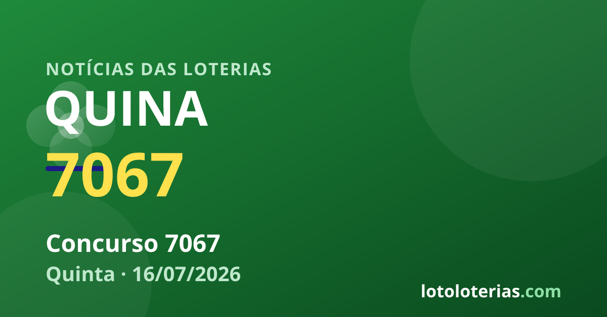 Sorteio da loteria Quina com destaque para os números