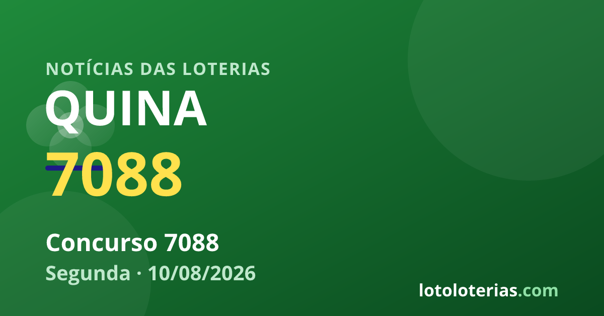 Quina — Quina 7088: prêmio de R$ 2,3 milhões na segunda-feira