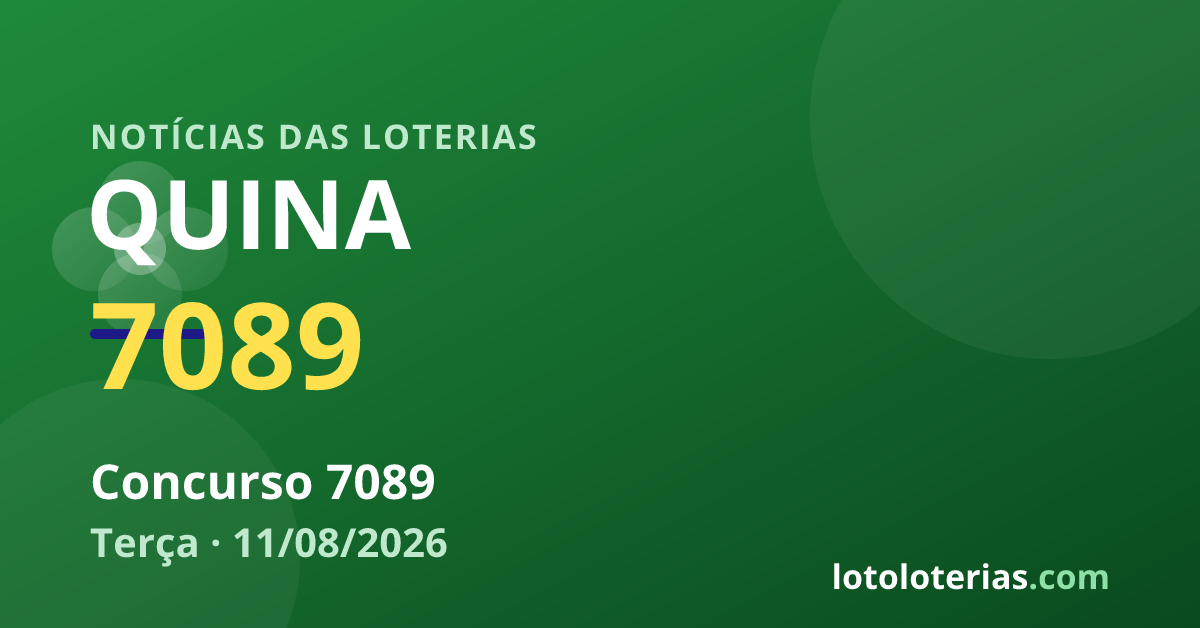Quina — Quina 7089: prêmio estimado de R$ 3 milhões na terça-feira