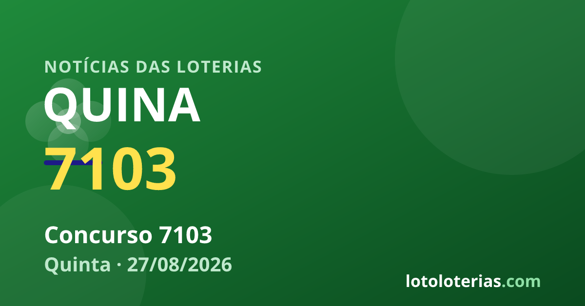 Quina — Quina 7103: R$ 3,4 milhões no sorteio de quinta-feira