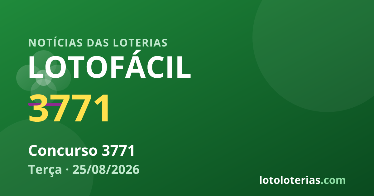 Lotofácil — Lotofácil 3771: um ganhador leva R$ 1,4 milhão
