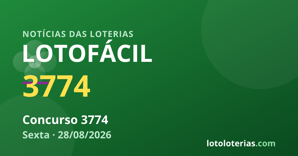 Lotofácil — Lotofácil 3774: prêmio principal acumula e vai a R$ 5 mi
