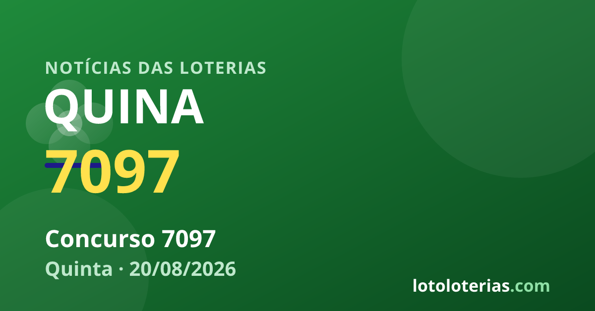 Quina — Quina 7097: prêmio principal acumulou e vai a R$ 16 mi