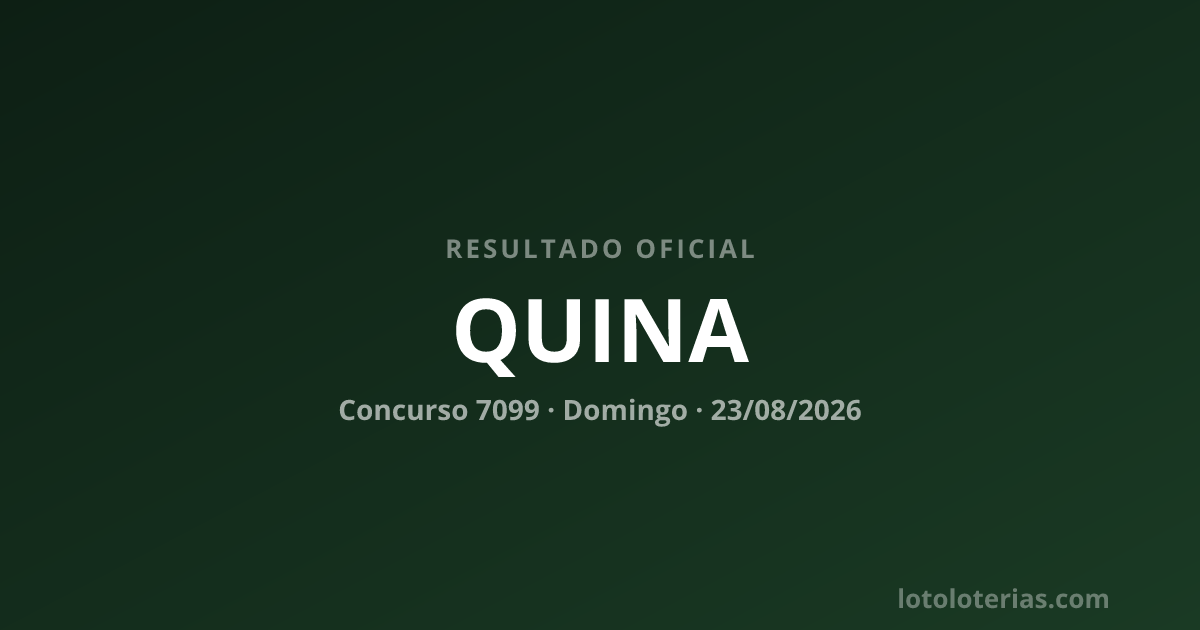 Resultado da Quina concurso 7099 de 23/08/2026 — números sorteados: 27, 33, 35, 42, 59